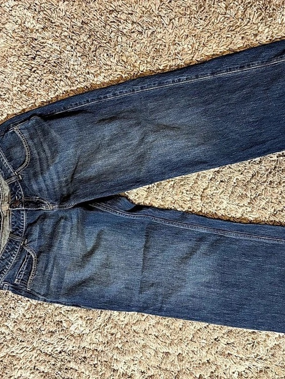Hollister Ultra Low-Rise Baggy Jeans Straight Leg Jeans in Blue Size 14